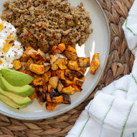 Cottage Cheese Sweet Potato Beef Bowl